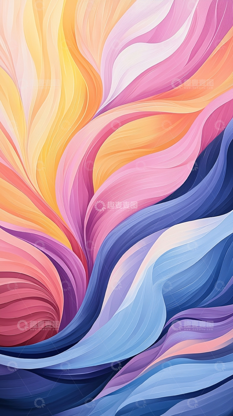 高清大图下载【趣麦麦图】色彩流动抽象艺术背景图