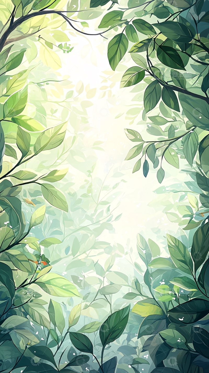 高清大图下载【趣麦麦图】夏日森林光影自然背景