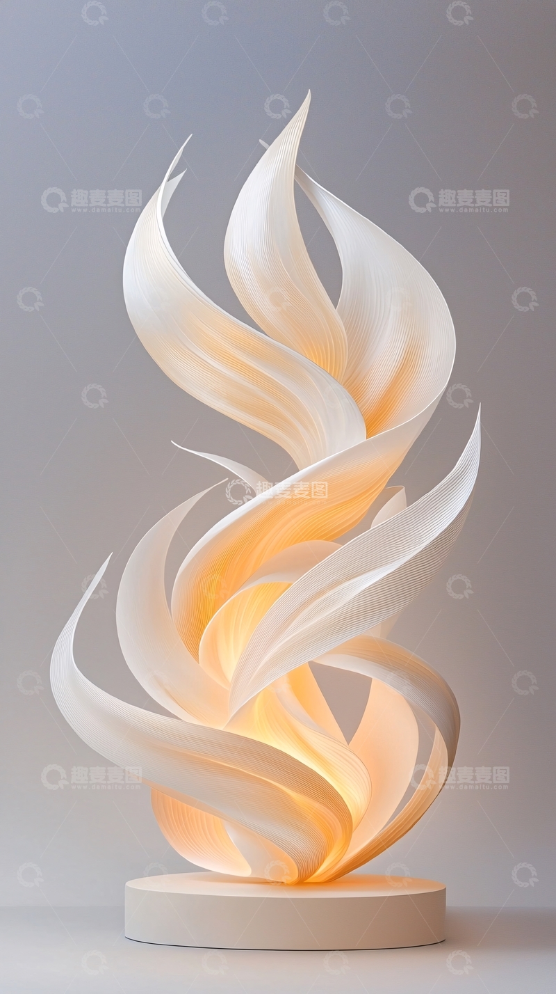 高清大图下载【趣麦麦图】现代艺术纸雕塑火焰形态