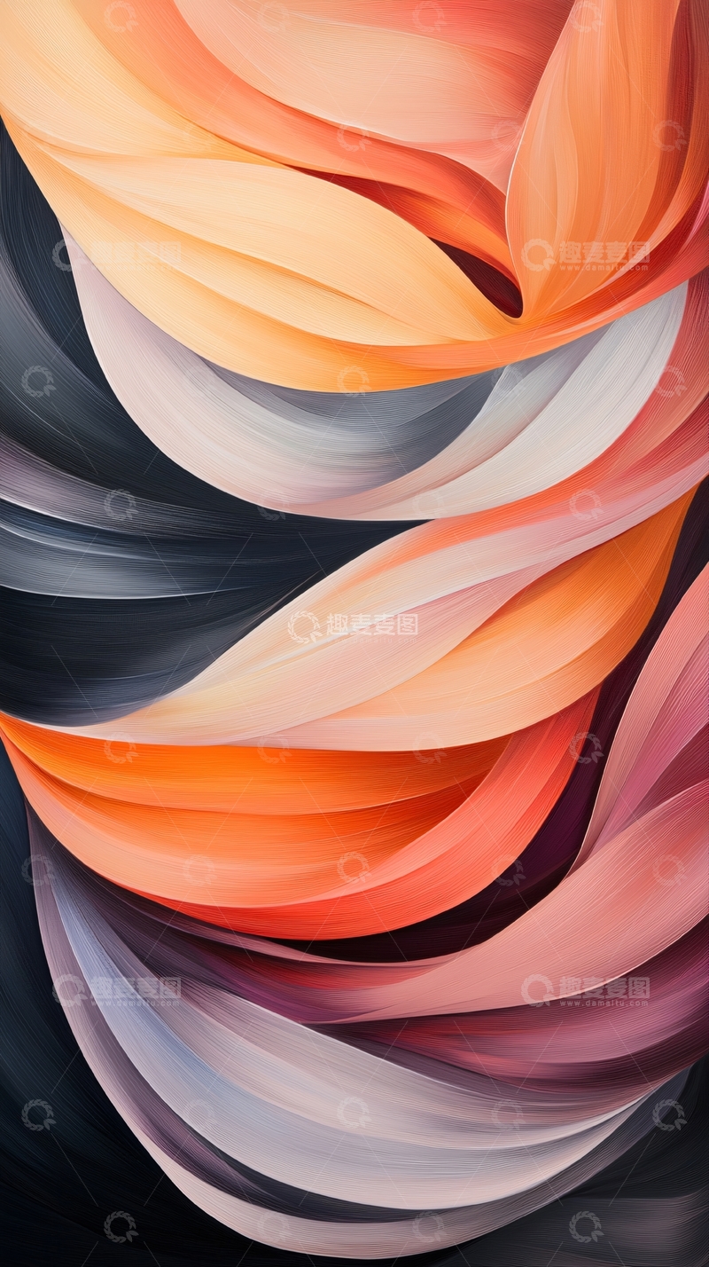 高清大图下载【趣麦麦图】抽象色彩流动曲线背景图