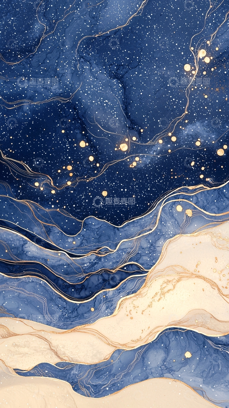 高清大图下载【趣麦麦图】星空流光抽象艺术背景图