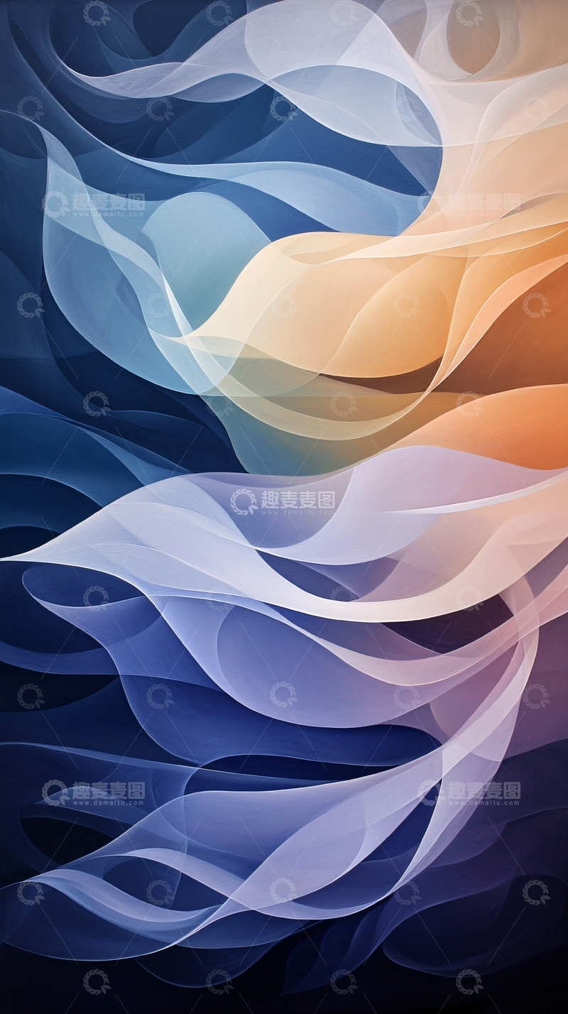 高清大图下载【趣麦麦图】抽象波浪线条艺术背景