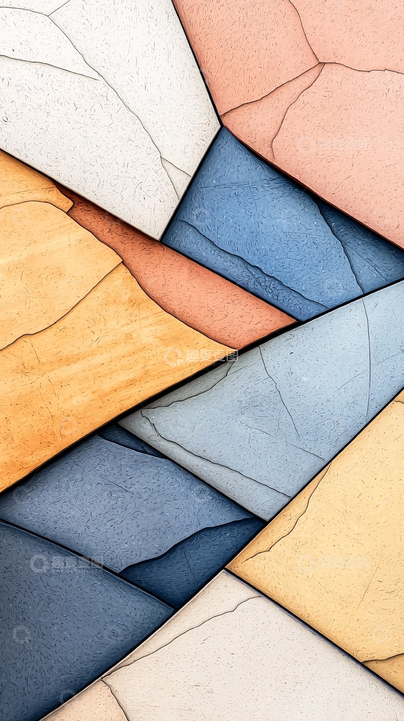 高清大图下载【趣麦麦图】抽象几何拼接纹理背景图