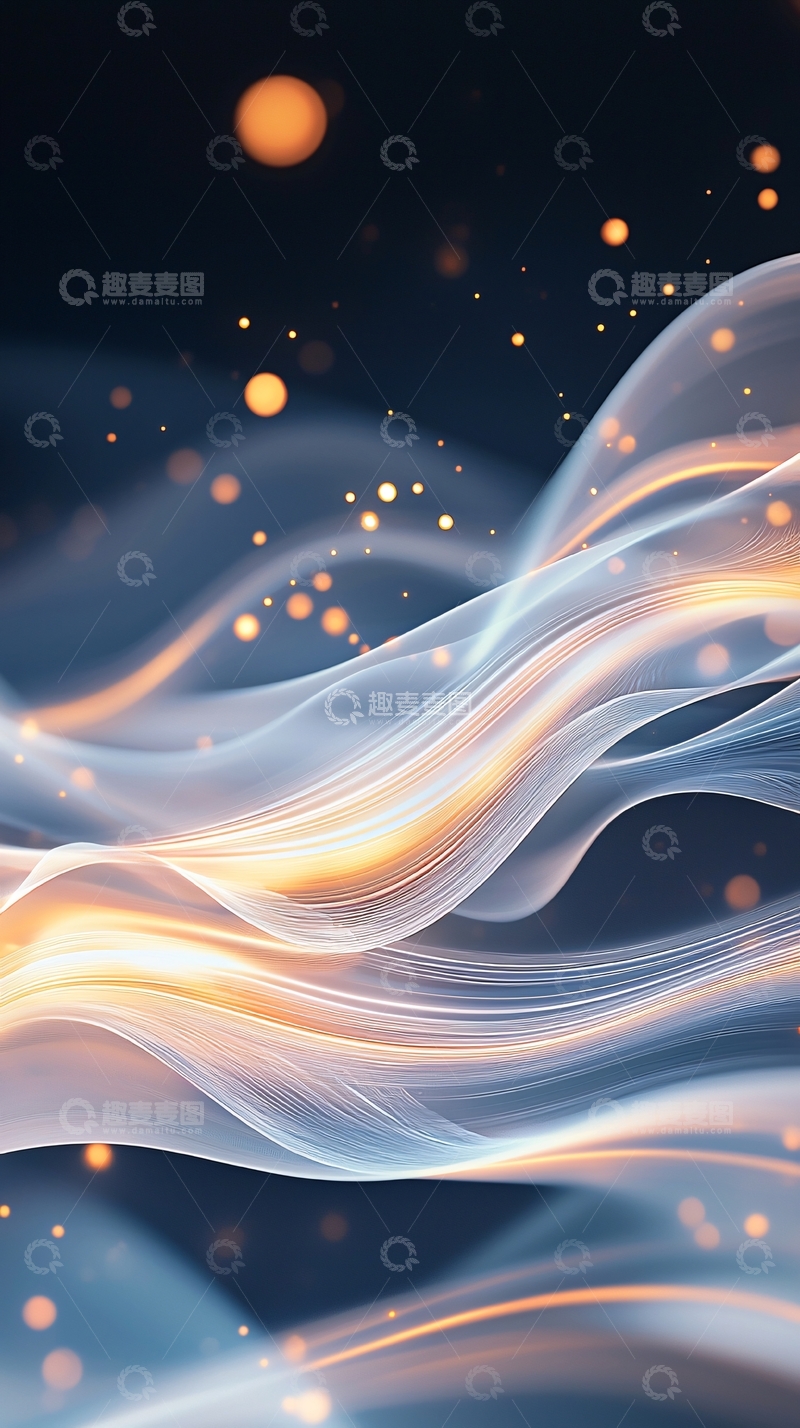高清大图下载【趣麦麦图】梦幻波浪光点背景