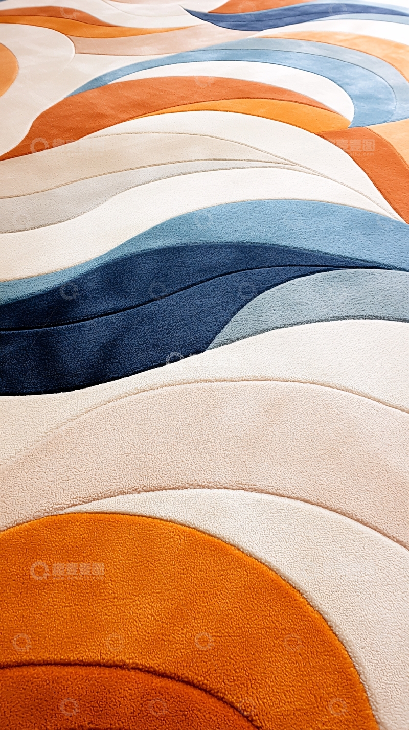 高清大图下载【趣麦麦图】抽象波浪纹理地毯图案