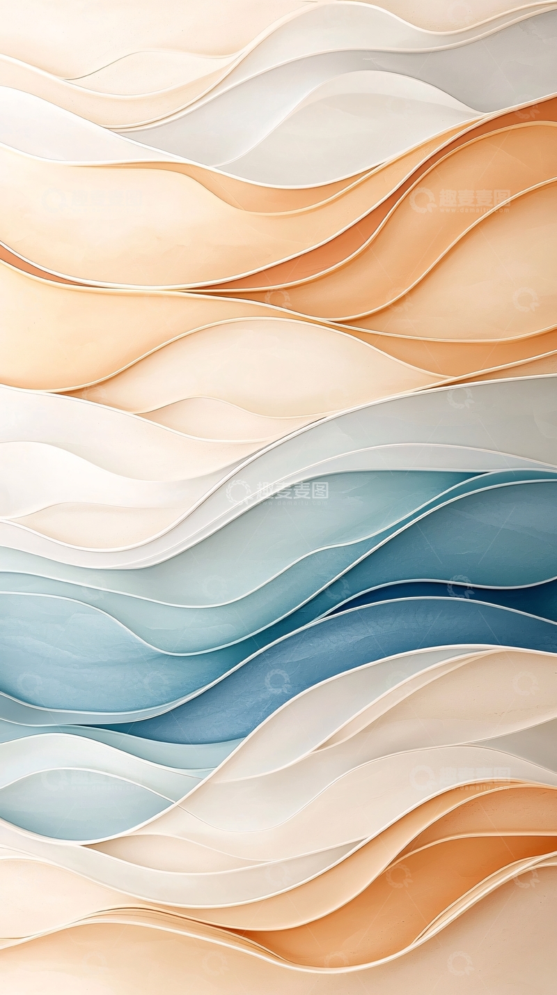 高清大图下载【趣麦麦图】抽象波浪线条背景素材