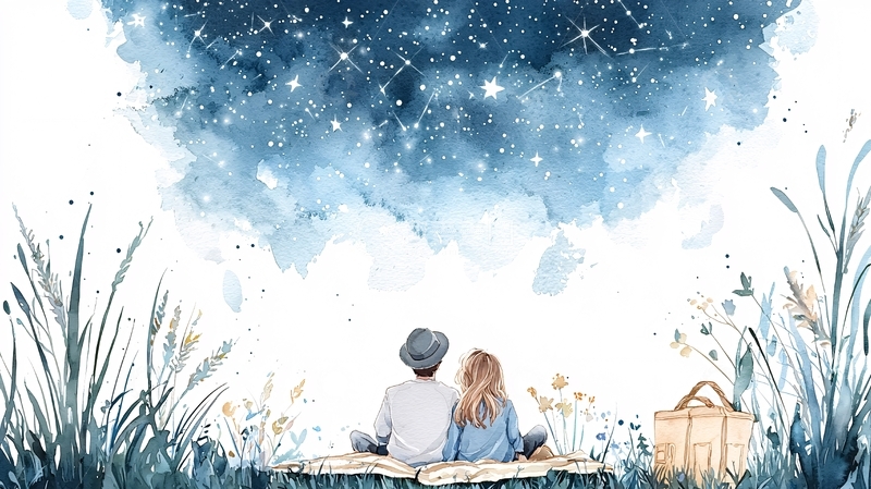 高清大图下载【趣麦麦图】夜空下的浪漫约会