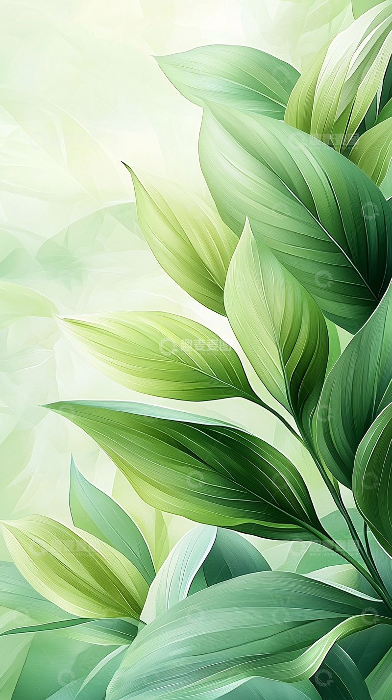 高清大图下载【趣麦麦图】清新绿叶自然背景