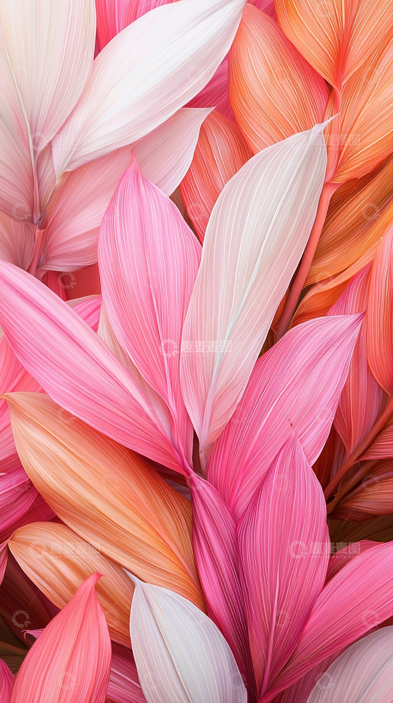 高清大图下载【趣麦麦图】色彩斑斓的叶子纹理背景