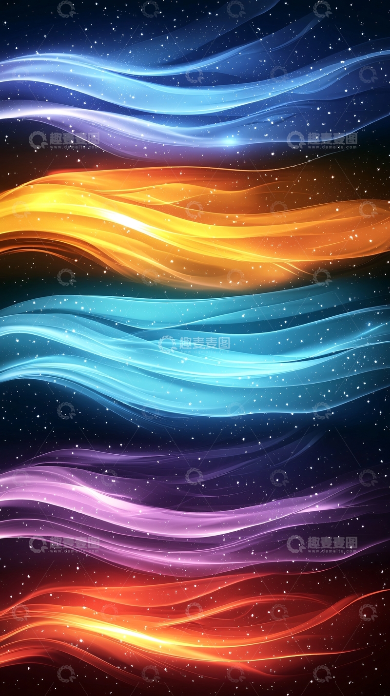 高清大图下载【趣麦麦图】色彩流动星空背景图