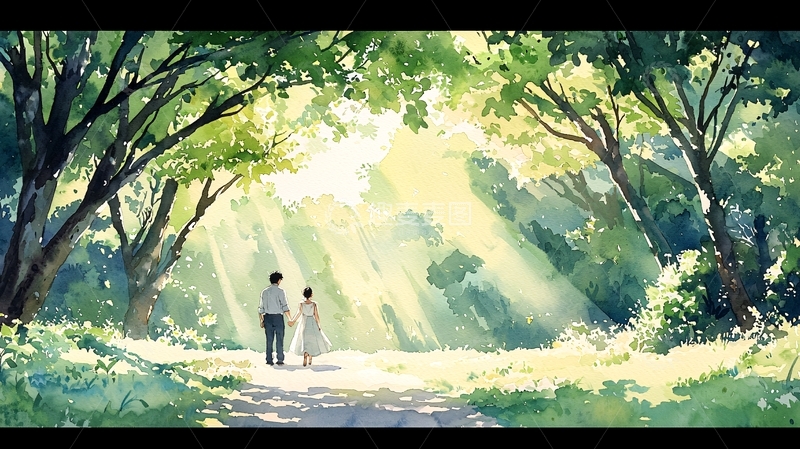 高清大图下载【趣麦麦图】森林中的爱情故事