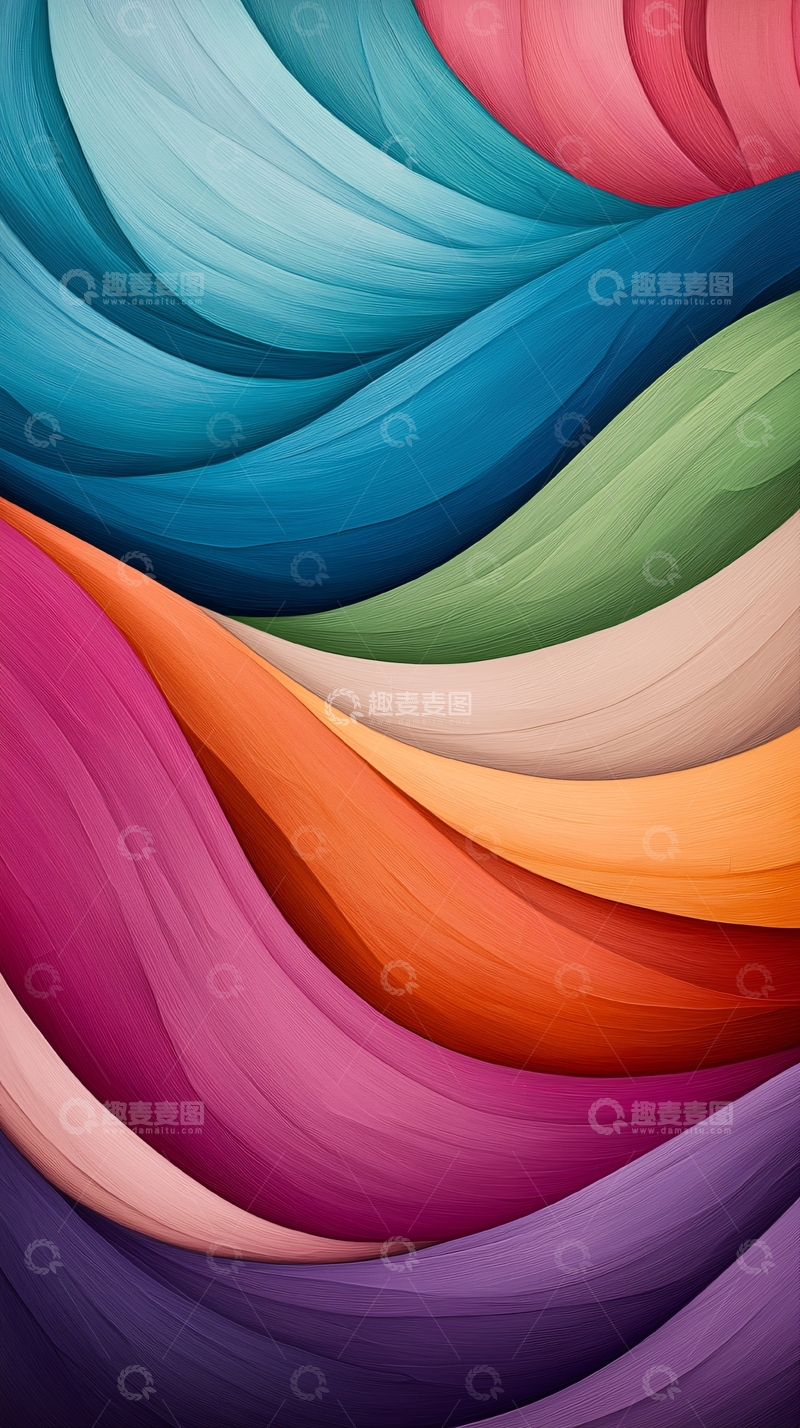 高清大图下载【趣麦麦图】色彩渐变抽象波浪纹理背景