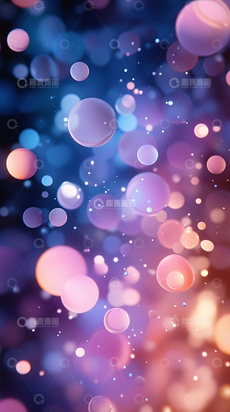 高清大图下载【趣麦麦图】梦幻泡泡背景素材