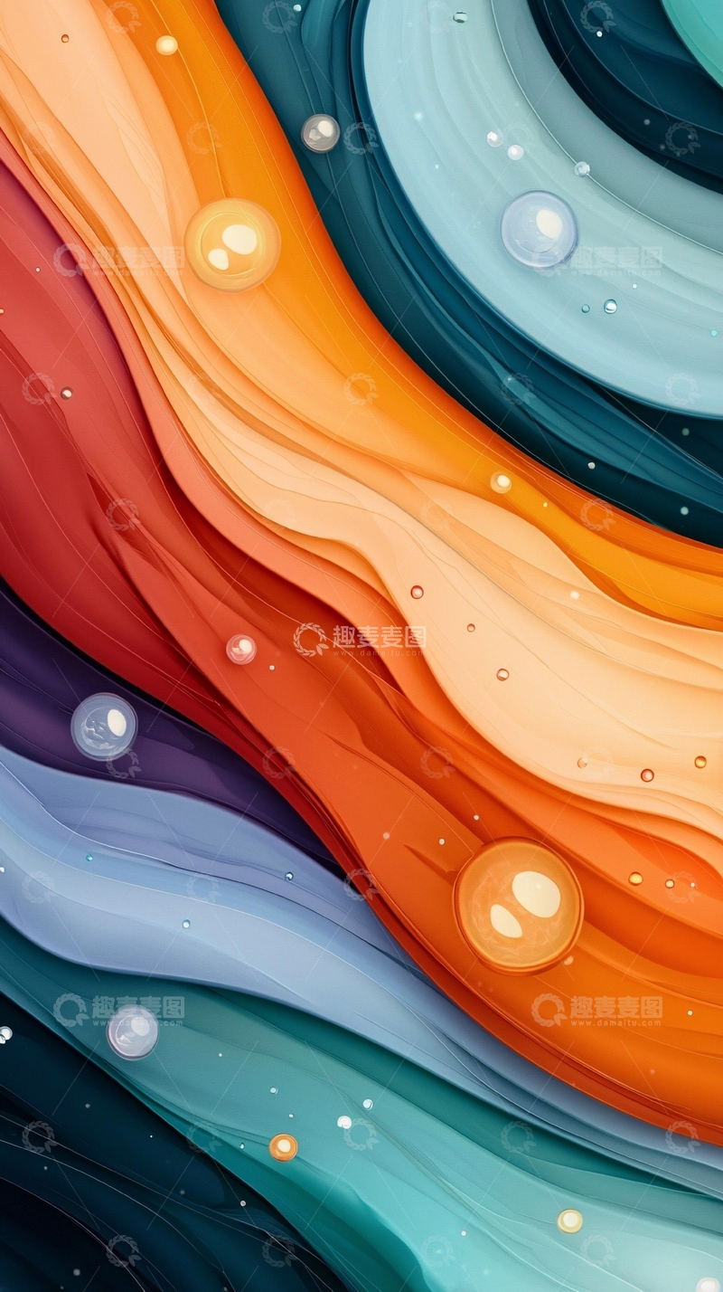 高清大图下载【趣麦麦图】色彩流动抽象背景图