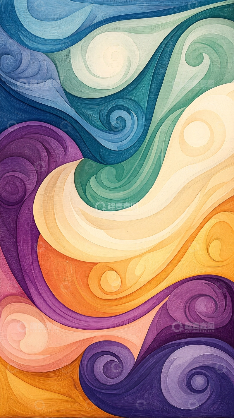 高清大图下载【趣麦麦图】抽象色彩流动艺术背景
