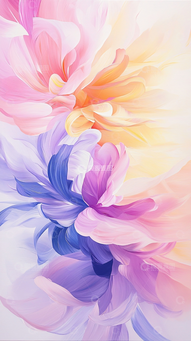 高清大图下载【趣麦麦图】梦幻色彩花卉艺术背景图