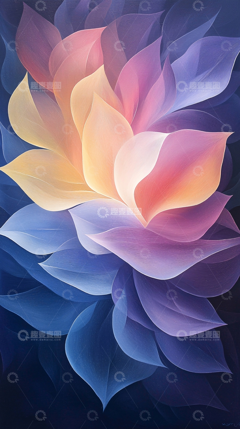 高清大图下载【趣麦麦图】梦幻色彩抽象花卉艺术画