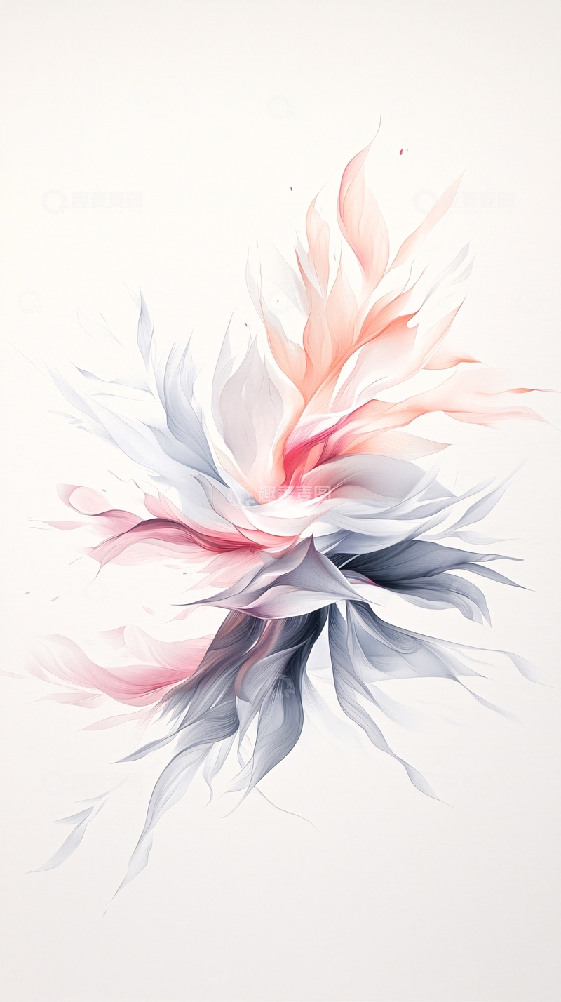 高清大图下载【趣麦麦图】梦幻花瓣抽象艺术插画