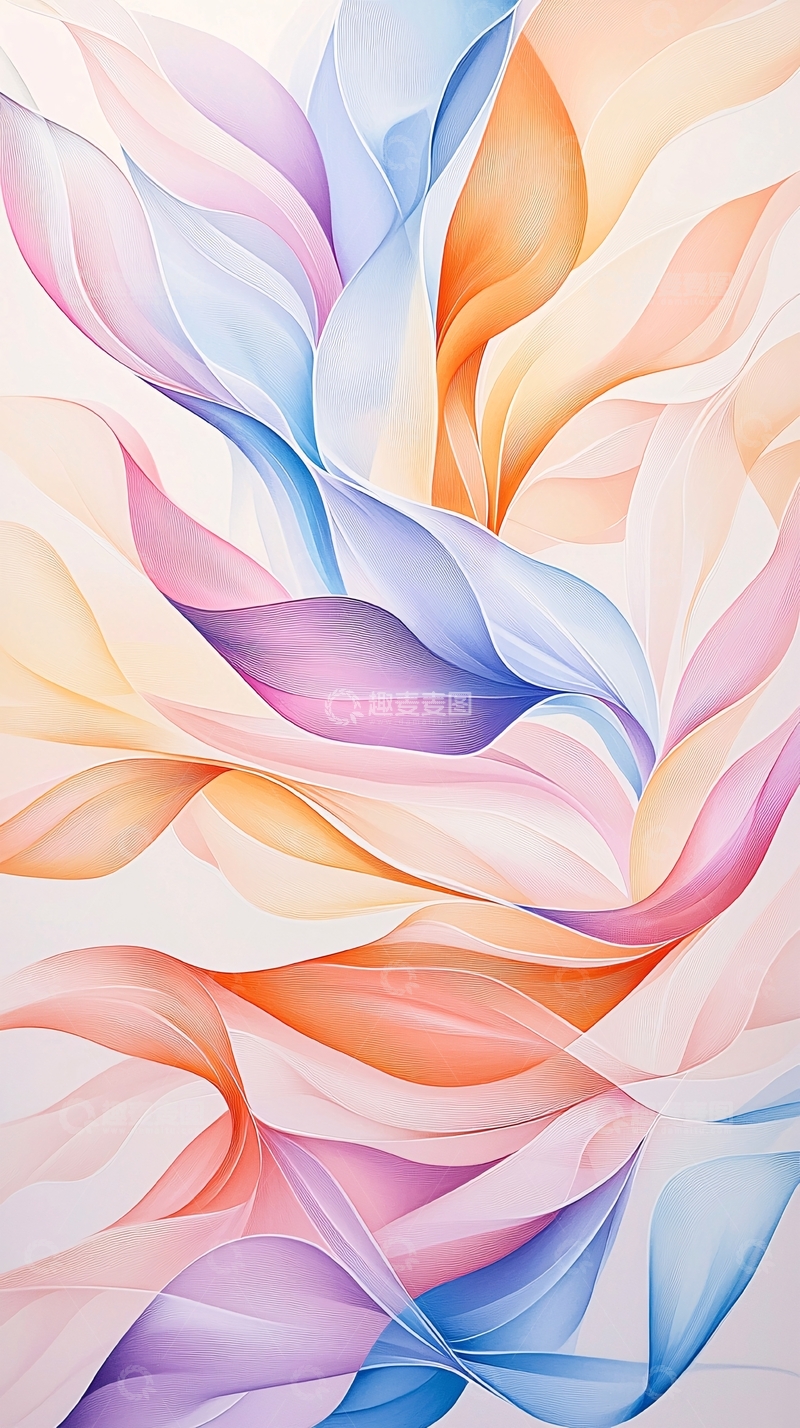 高清大图下载【趣麦麦图】抽象色彩流动线条艺术背景