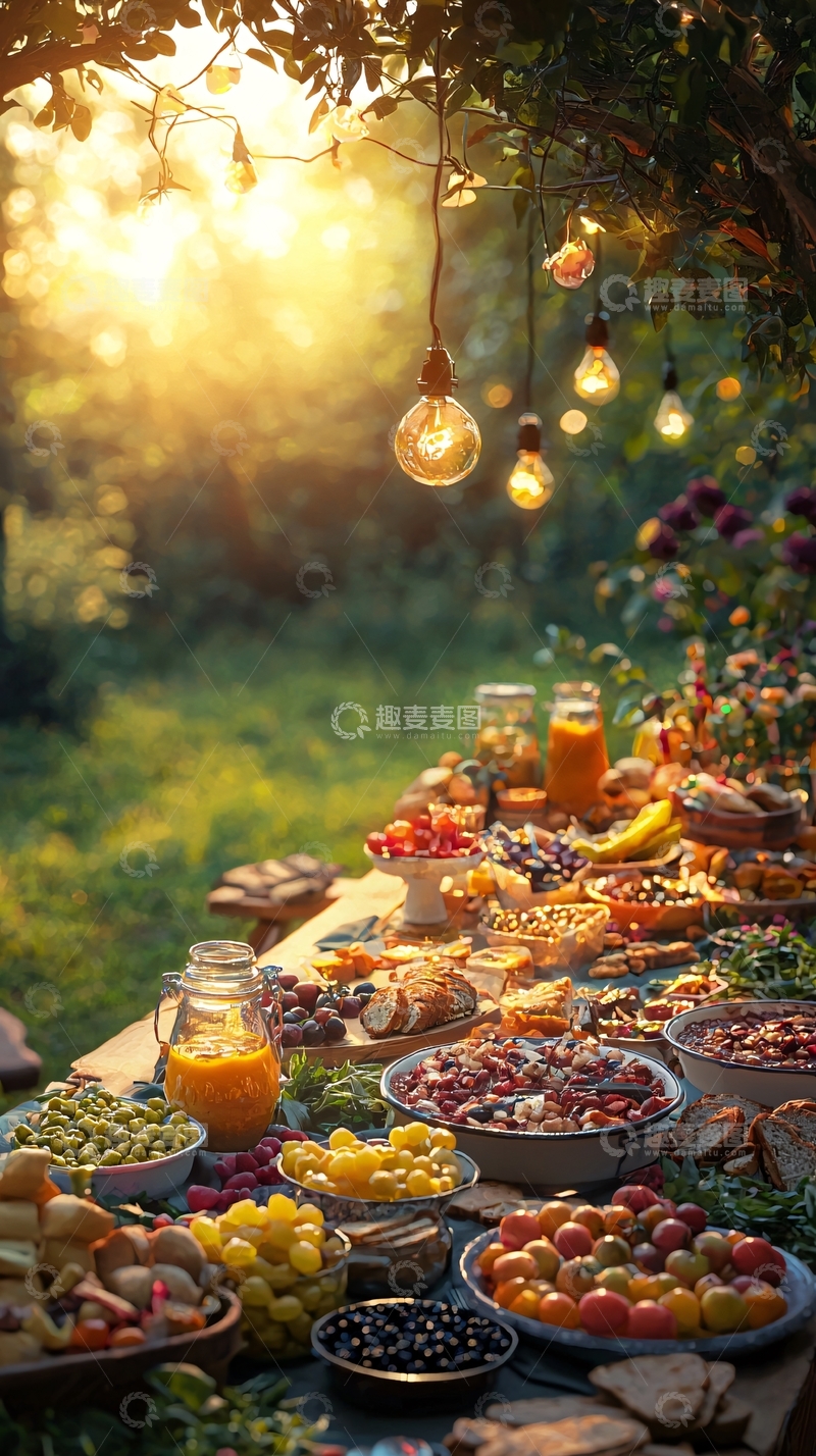 高清大图下载【趣麦麦图】户外野餐美食盛宴