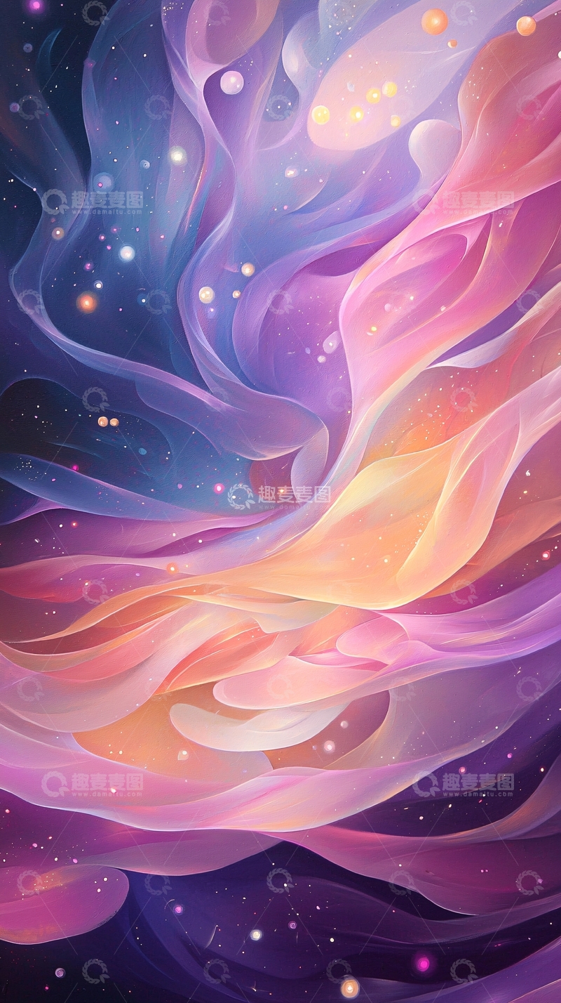 高清大图下载【趣麦麦图】梦幻星空流动抽象艺术背景
