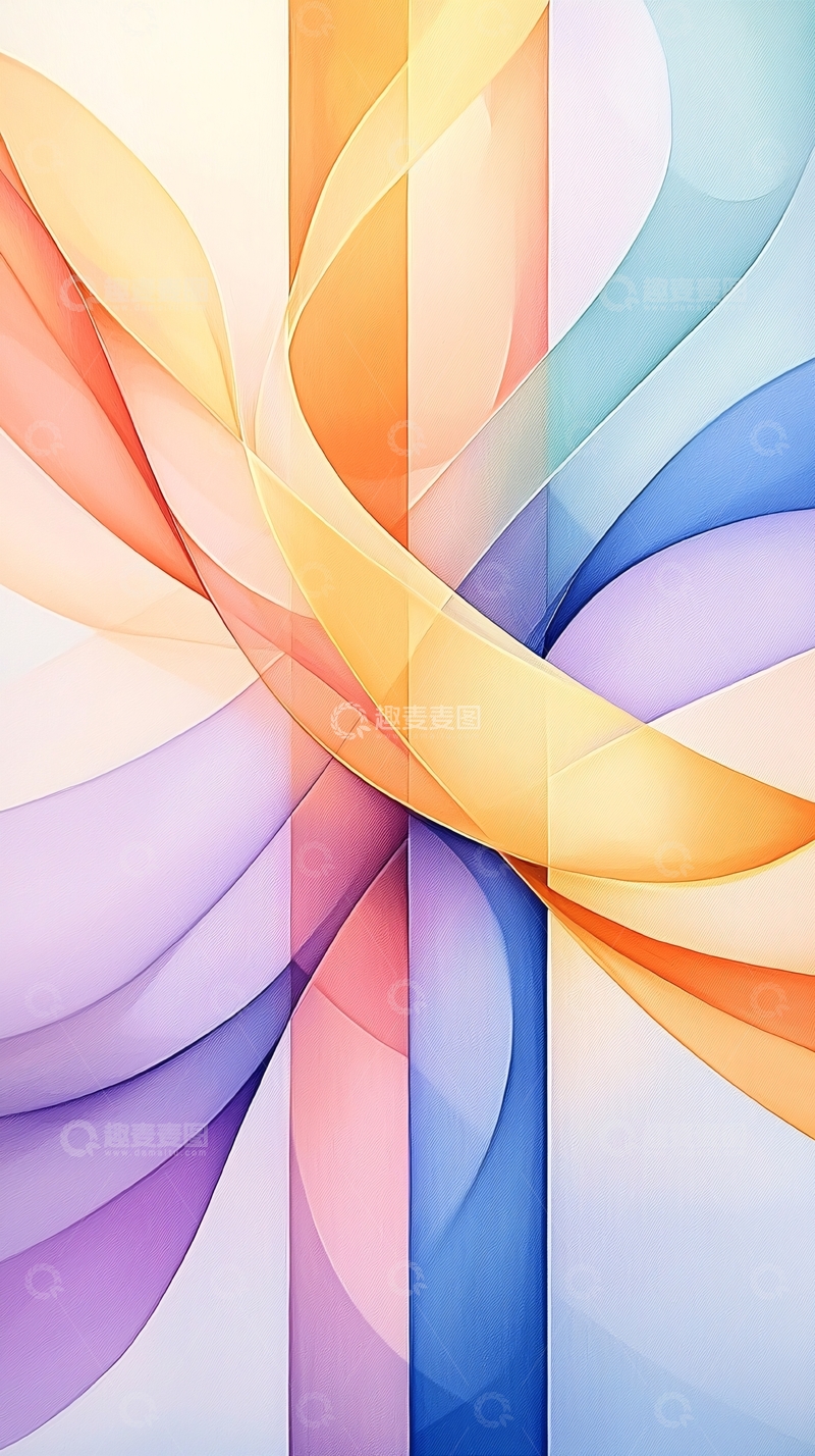 高清大图下载【趣麦麦图】抽象色彩渐变流动线条背景图