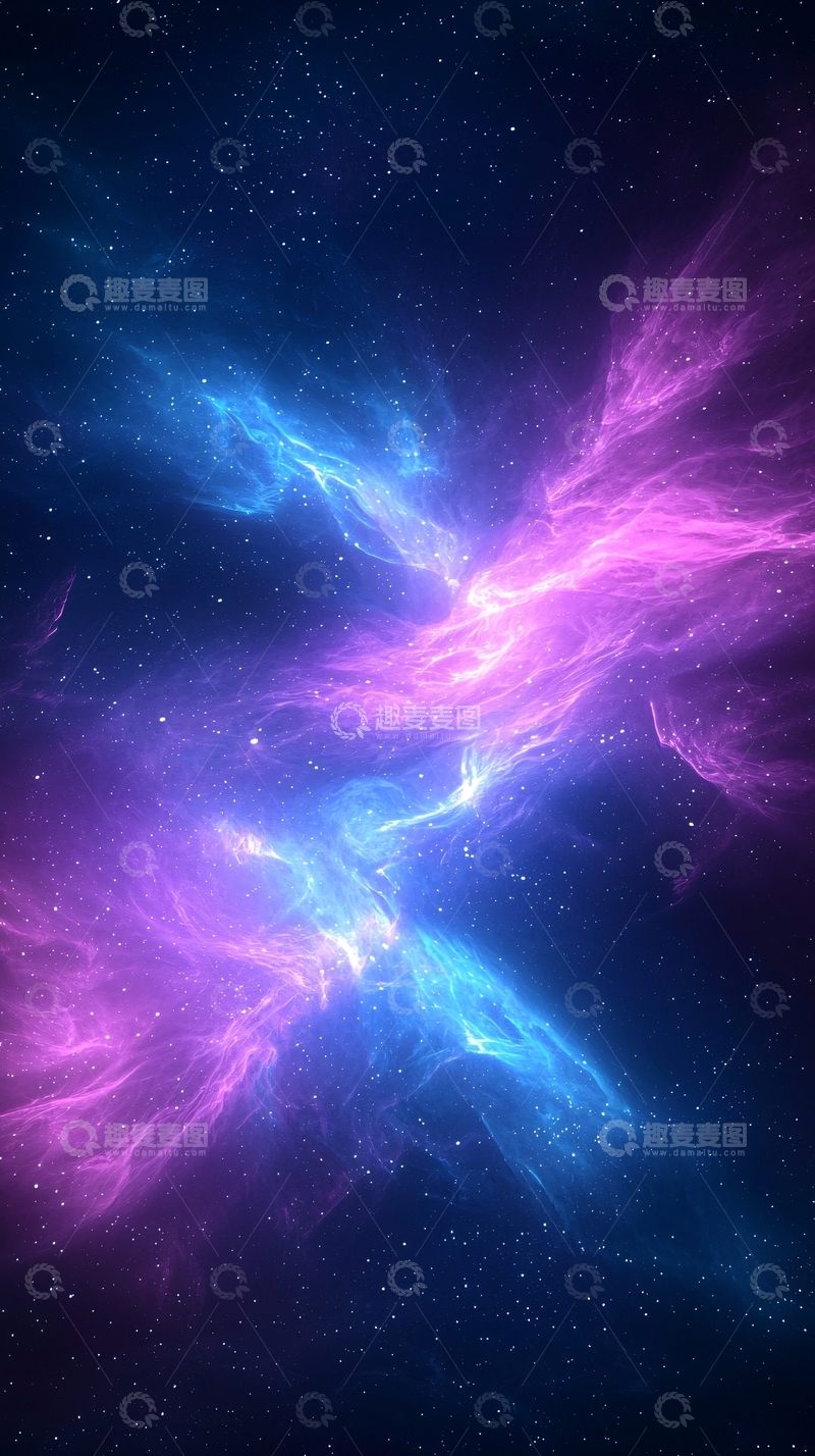 高清大图下载【趣麦麦图】梦幻星云翅膀背景图