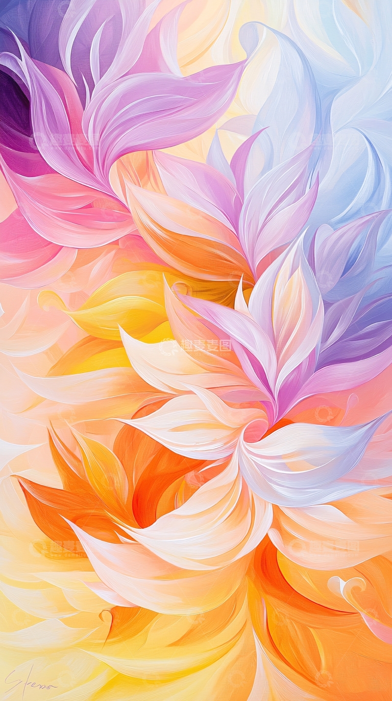 高清大图下载【趣麦麦图】抽象花卉艺术背景图