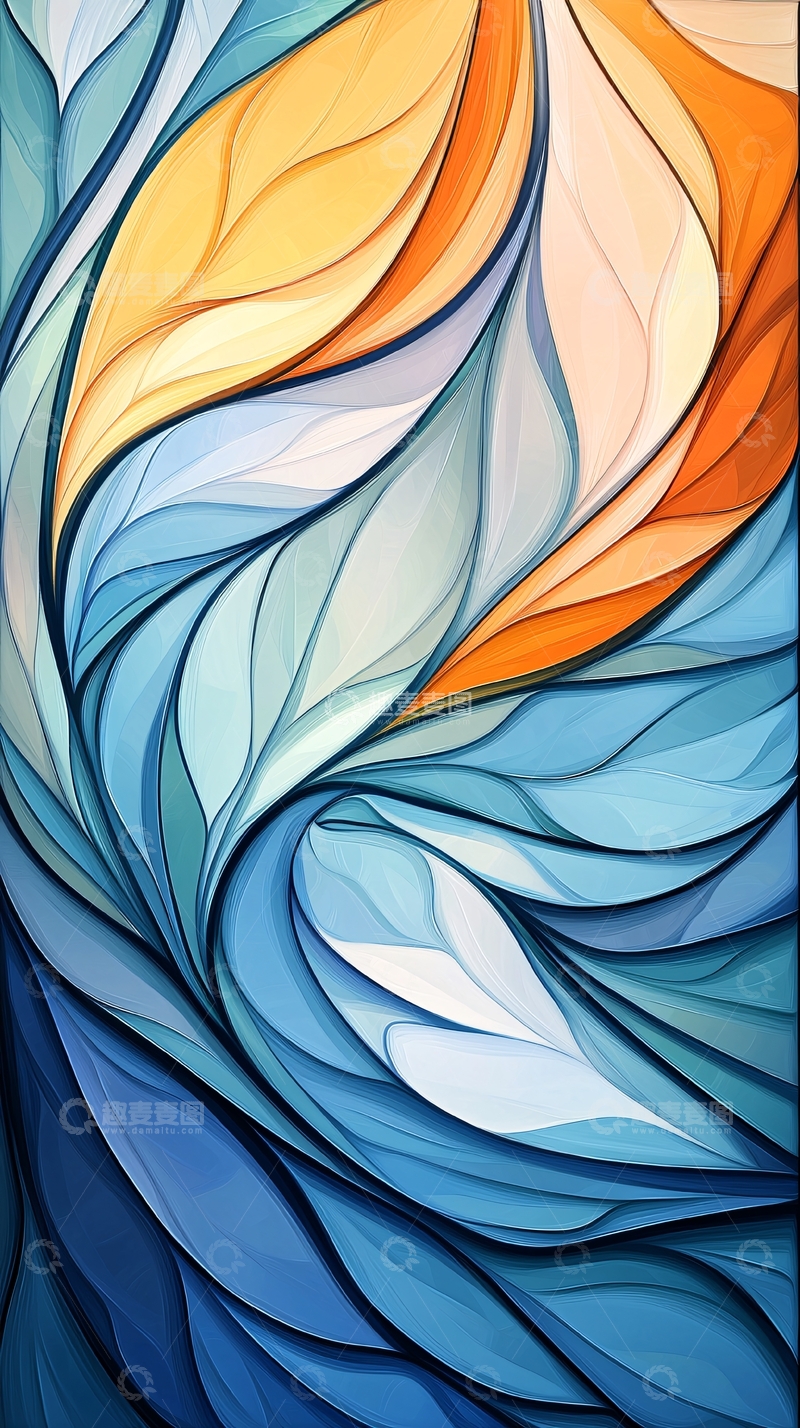 高清大图下载【趣麦麦图】抽象色彩漩涡背景图