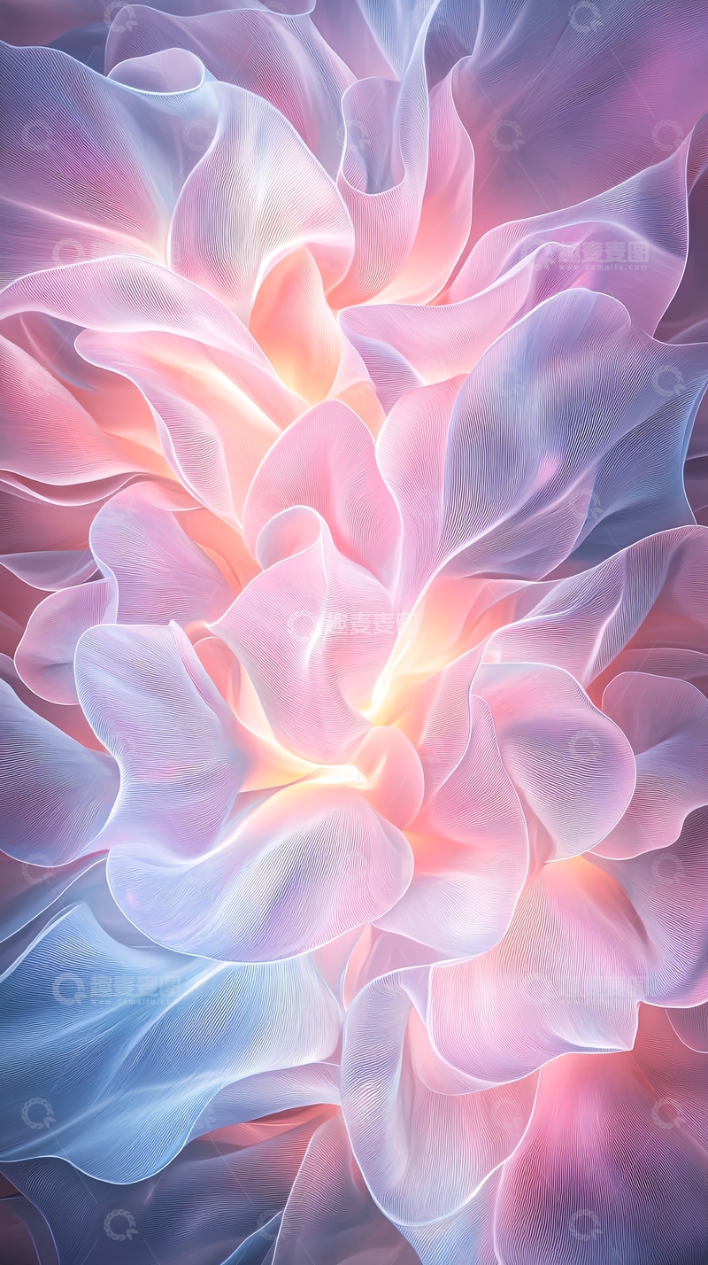 高清大图下载【趣麦麦图】梦幻渐变抽象花瓣纹理背景