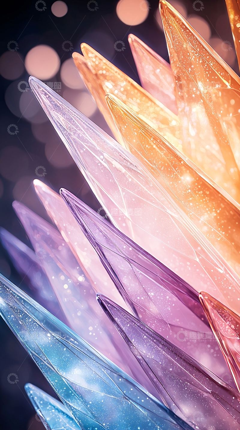 高清大图下载【趣麦麦图】梦幻渐变色水晶纹理背景