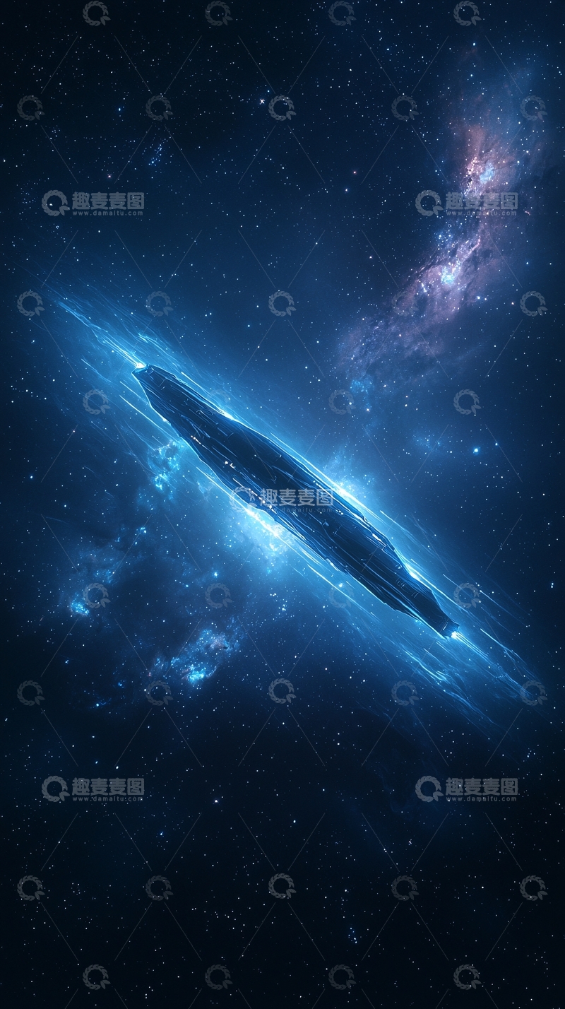 高清大图下载【趣麦麦图】星际飞船穿越星云