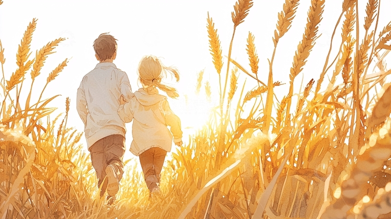 高清大图下载【趣麦麦图】金色麦田中的童年记忆