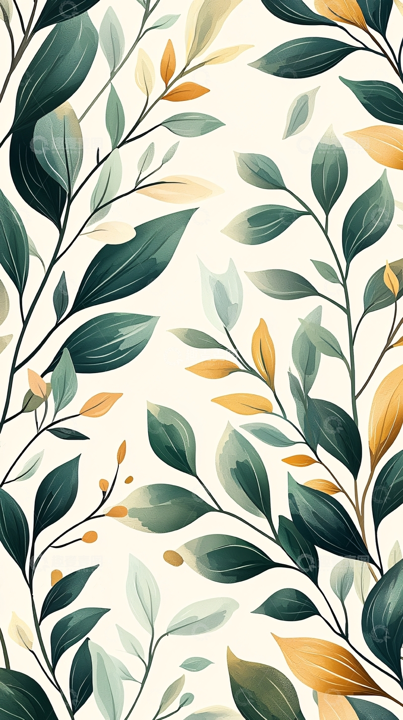 高清大图下载【趣麦麦图】秋日树叶背景图案