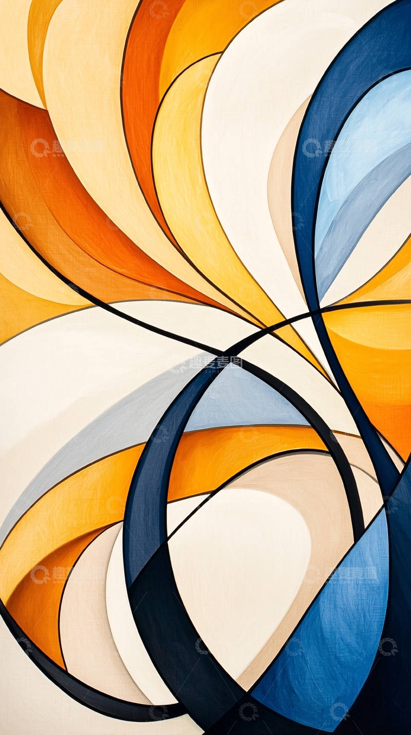 高清大图下载【趣麦麦图】抽象色彩流动线条艺术背景
