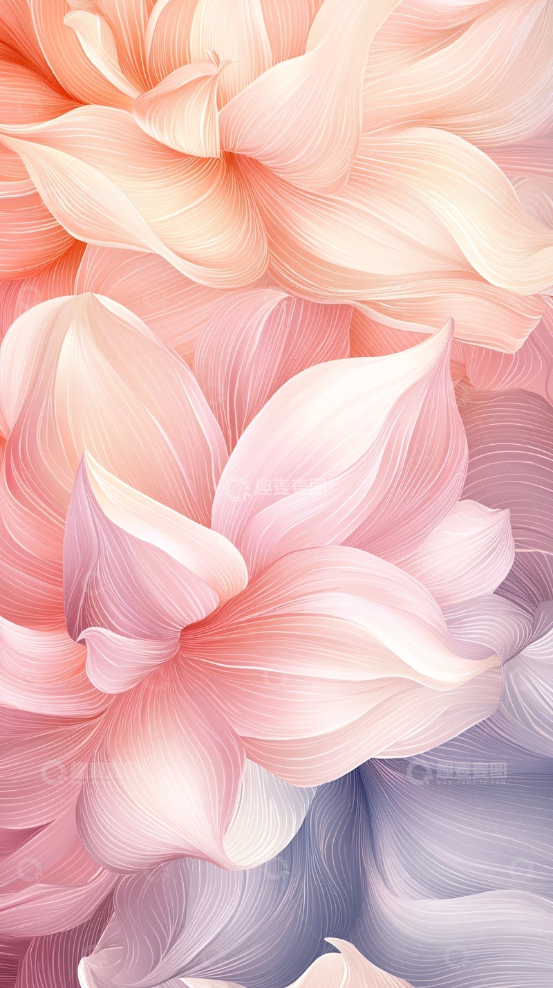 高清大图下载【趣麦麦图】粉色花朵抽象艺术背景图