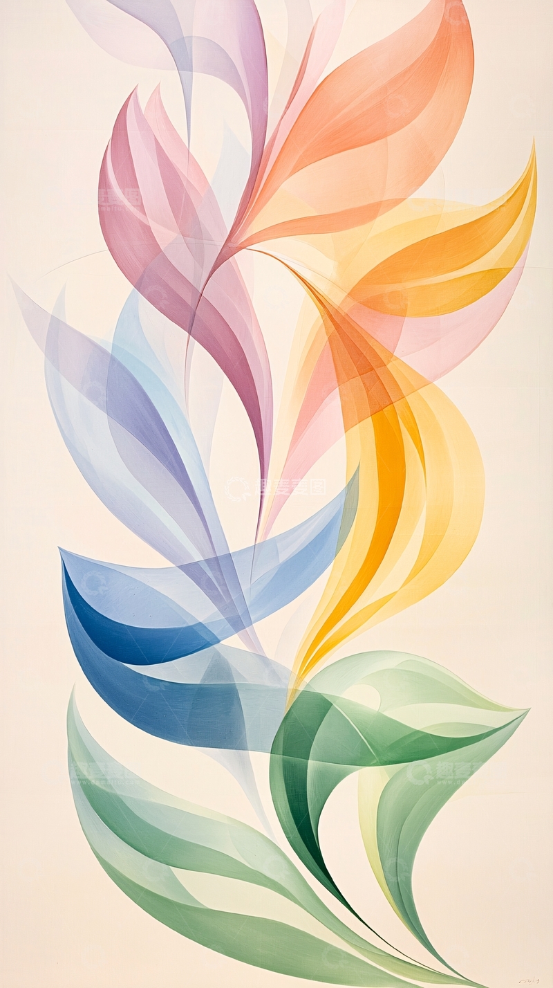 高清大图下载【趣麦麦图】抽象色彩花卉艺术画