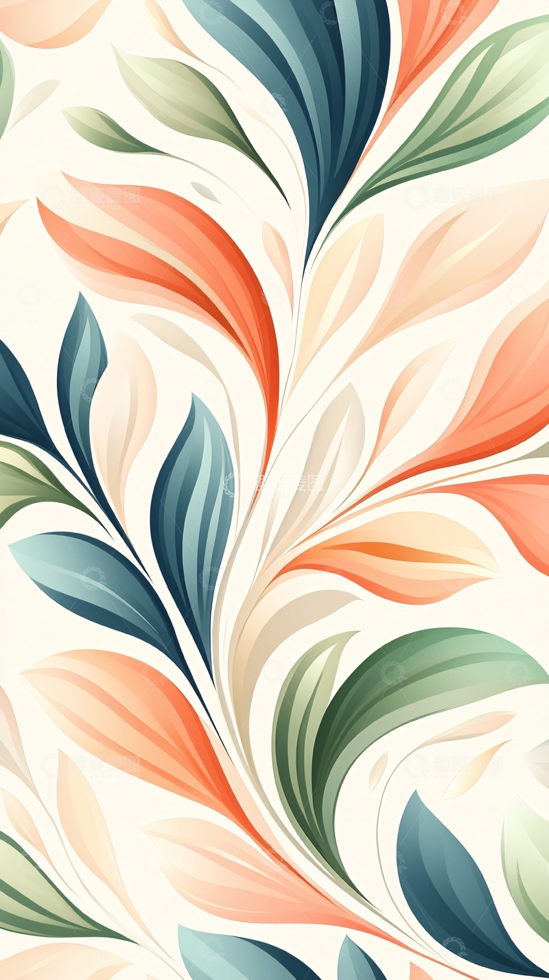 高清大图下载【趣麦麦图】抽象花卉图案背景素材