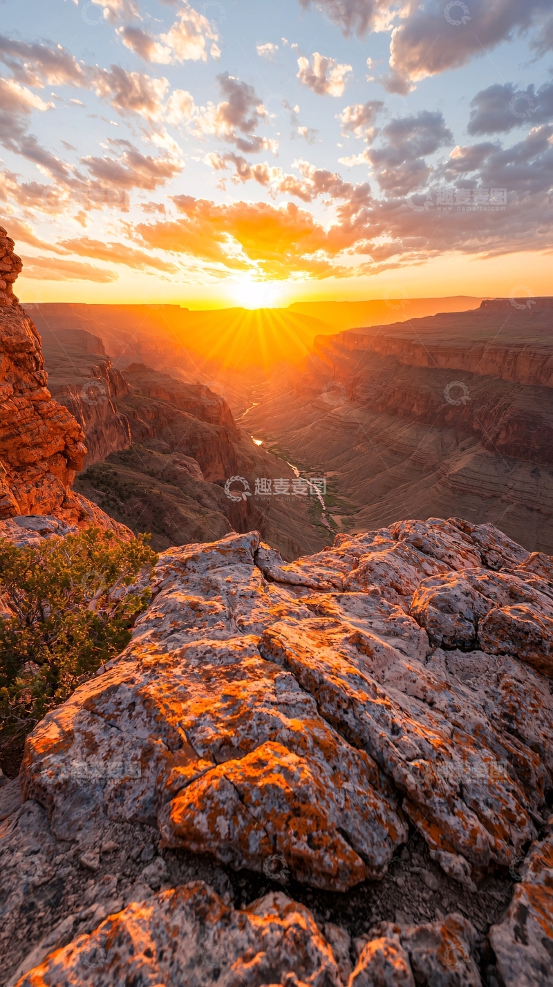 高清大图下载【趣麦麦图】日落峡谷自然风光