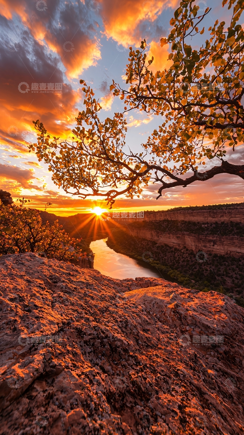 高清大图下载【趣麦麦图】日落峡谷自然风光