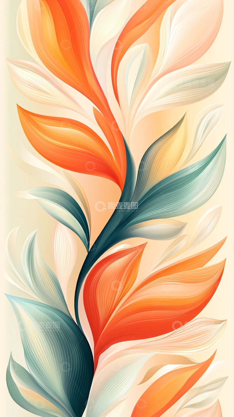高清大图下载【趣麦麦图】抽象花卉艺术图案背景