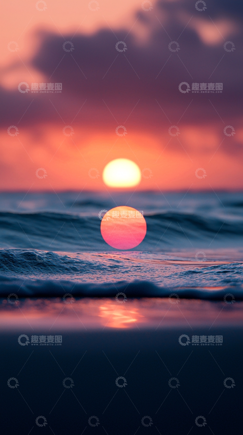 高清大图下载【趣麦麦图】日落海景自然风光