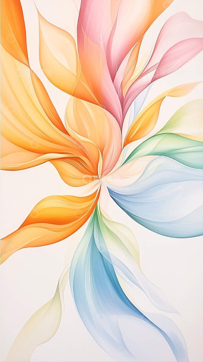 高清大图下载【趣麦麦图】抽象色彩渐变花瓣图案