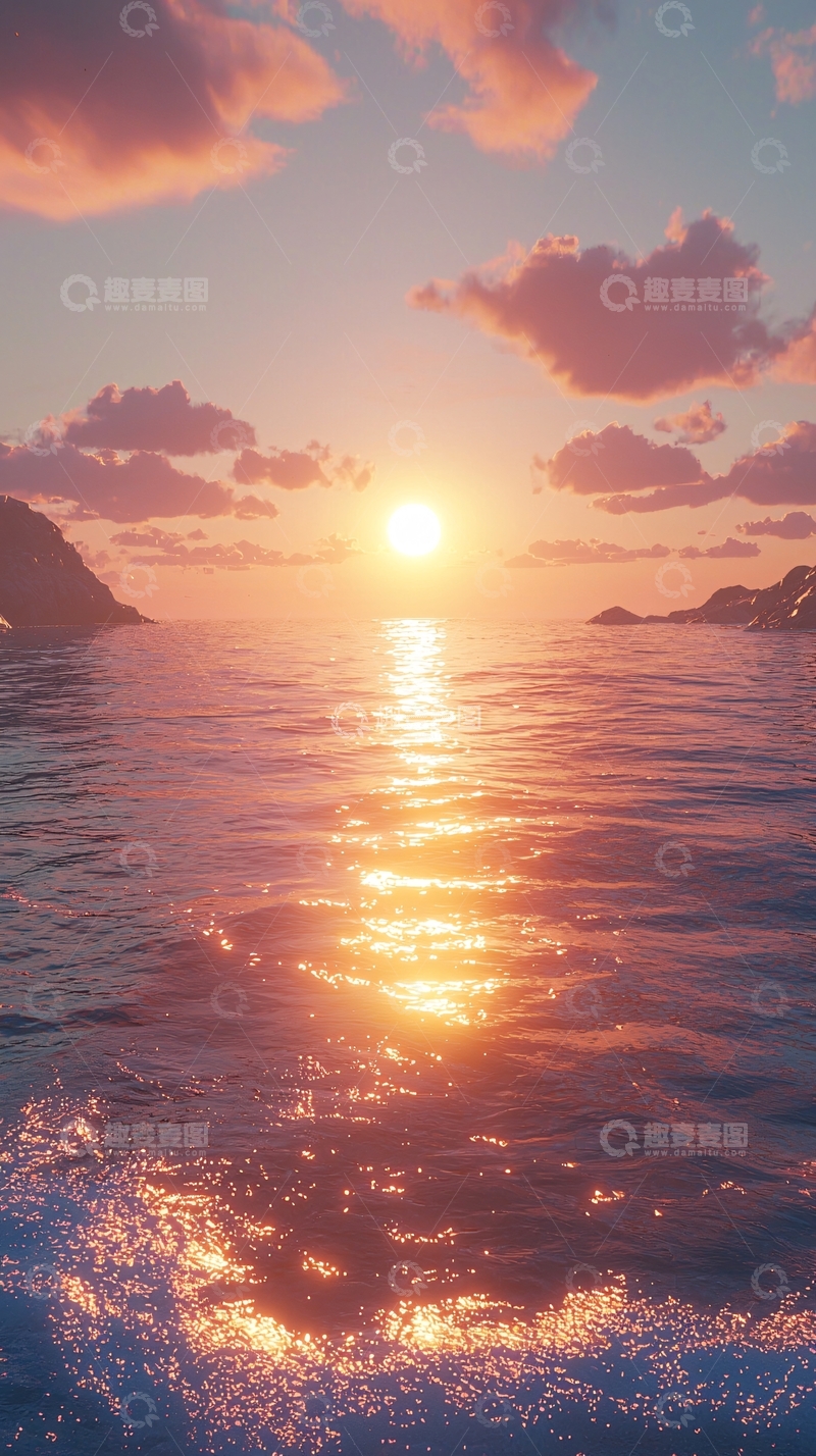 高清大图下载【趣麦麦图】日落海景唯美风光