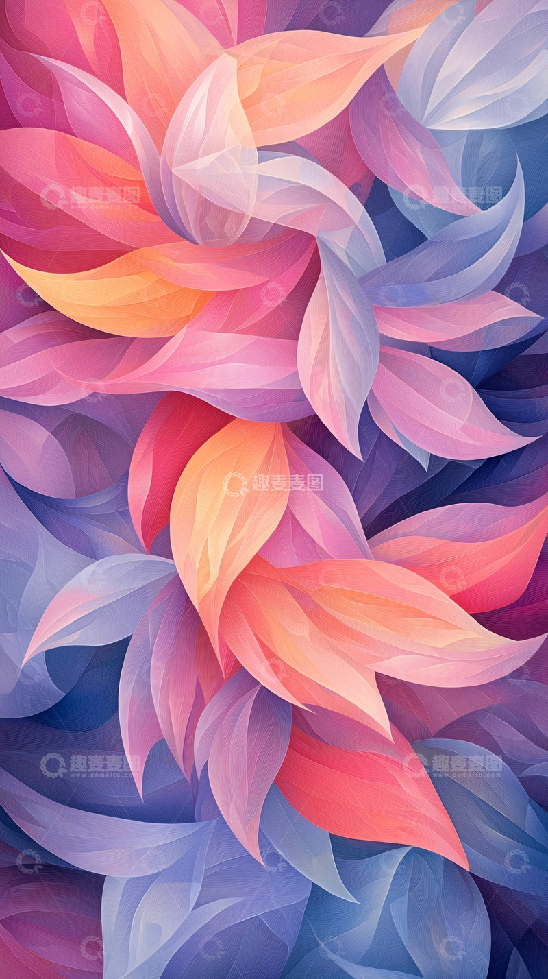 高清大图下载【趣麦麦图】抽象花卉艺术背景图
