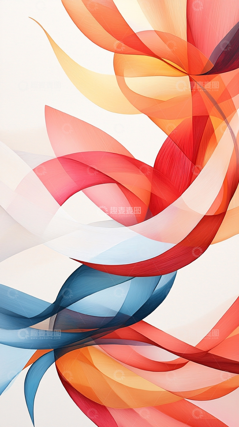 高清大图下载【趣麦麦图】抽象色彩流动线条背景图