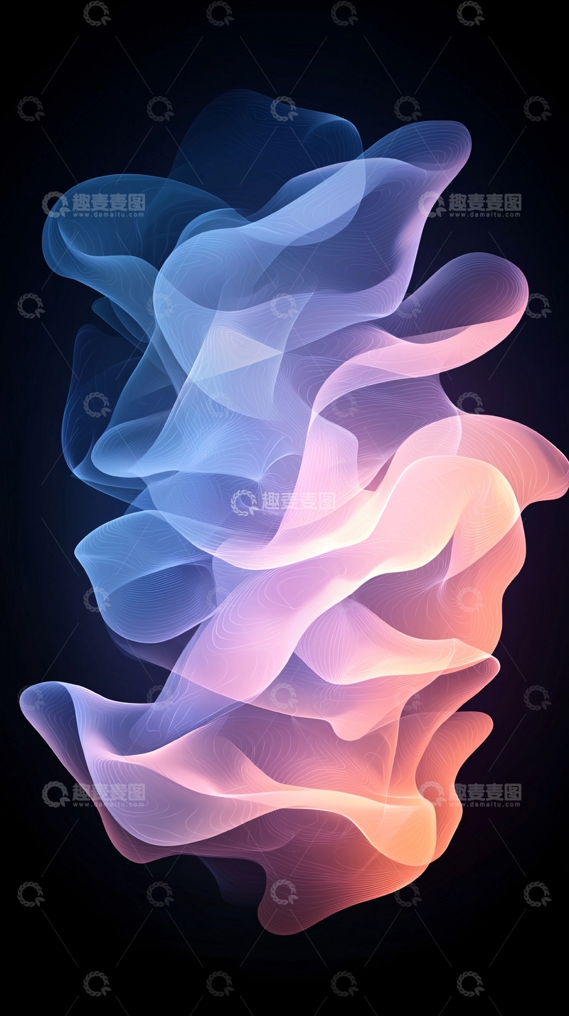 高清大图下载【趣麦麦图】抽象波浪线条艺术背景