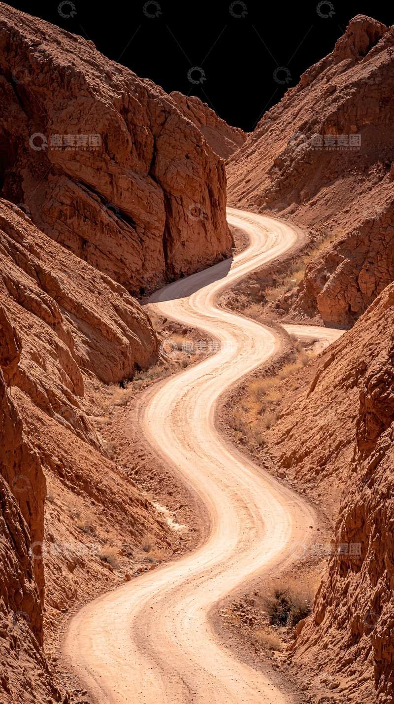 高清大图下载【趣麦麦图】蜿蜒沙漠公路
