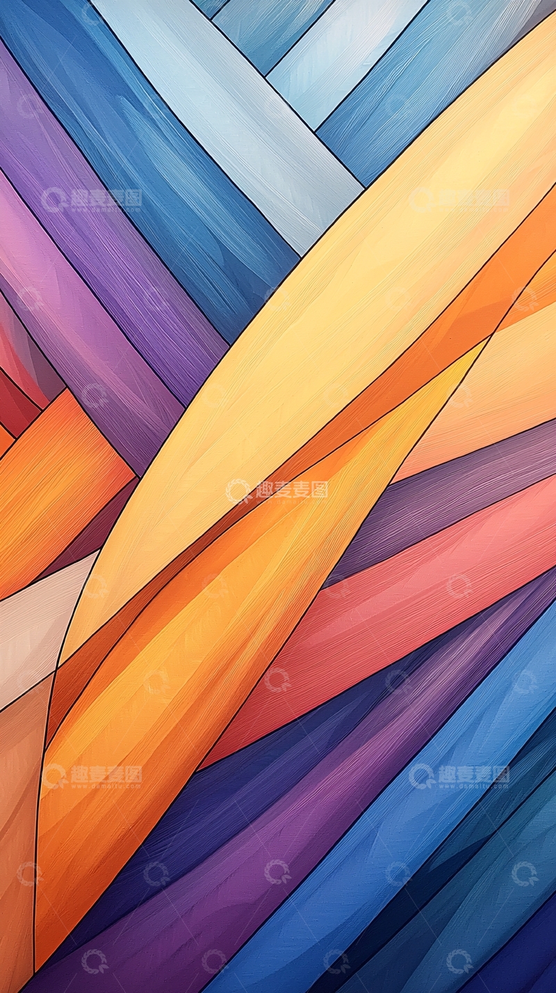 高清大图下载【趣麦麦图】色彩斑斓抽象几何图案背景