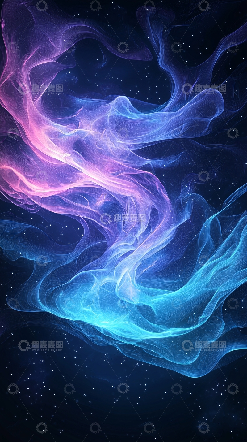 高清大图下载【趣麦麦图】梦幻星空流动光波